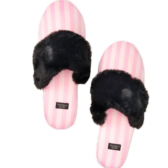 VICTORIA'S SECRET Slipper Pink Stripes w/ Bag - small - Picture 3 of 4
